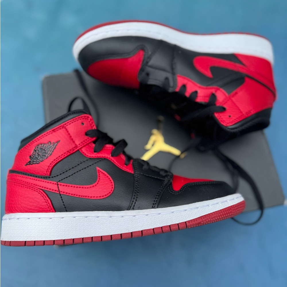 Nike Kids Black and Red High-Top Sneakers